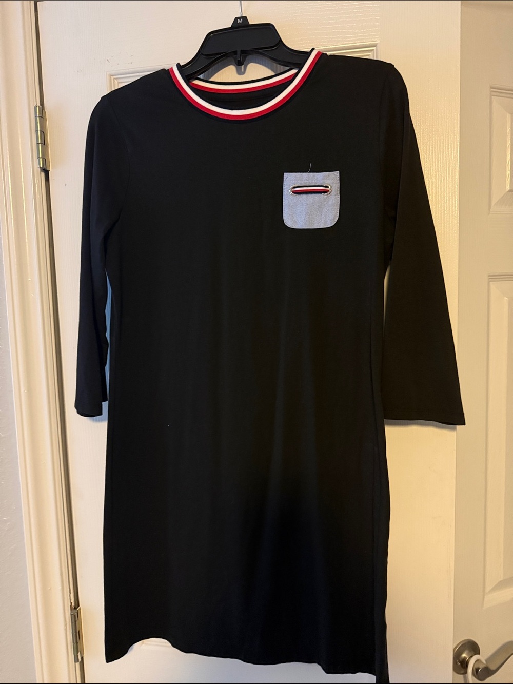 Tommy Hilfiger Black Top with Red and White Trim